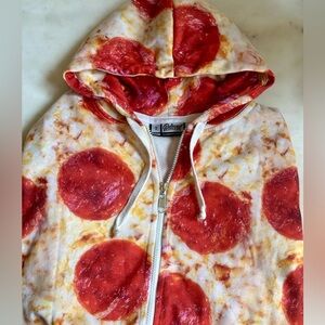 Beloved Pizza Zip-Up Hoodie EUC